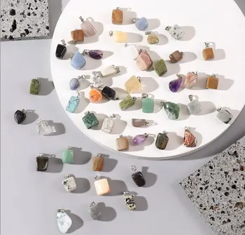 50шт/комплект натуральный нерегулярные кристаллы ожерелье рейки женщин подвески для изготовления серьги необработанный камень исцеления кварц ювелирные изделия цепи DIY 