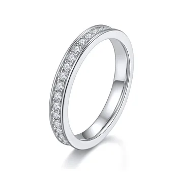 BOEYCJR Серебро 925 пробы D Цвет 1,5 мм Муассанит VVS1 Простой дизайн Обручальное кольцо на всю Вечность для женщин в подарок