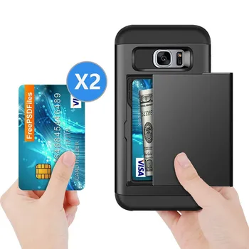 S7 Edge Armor Slide Card Case Для Samsung S7 Edge Case S7edge Чехол для карт Samsung Galaxy S7 G930F S7edge G935F
