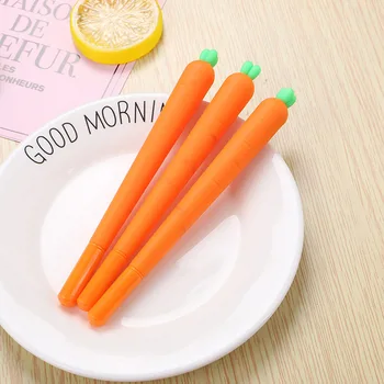 Гелевая ручка 3шт с имитацией моркови, креативные Милые Студенческие Рекламные ручки, подарочные письменные принадлежности для подписи в школьном офисе