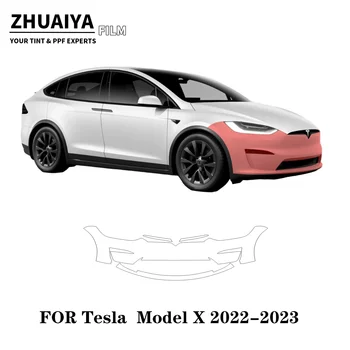 Для защитной пленки для переднего бампера Tesla Model X PPF 8mil 2022 2023 2024, пленка для кузова автомобиля