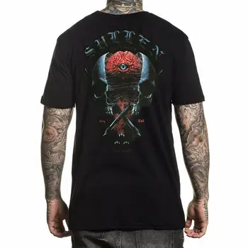 Угрюмая мужская футболка Minds Eye с коротким рукавом, Черная одежда, Одежда с татуировками W
