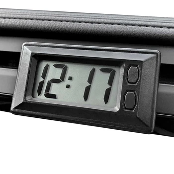 Цифровые часы на приборной панели автомобиля, маленькие цифровые часы, автомобильные Электронные цифровые часы с батарейным питанием, Самоклеящийся светодиодный автомобиль